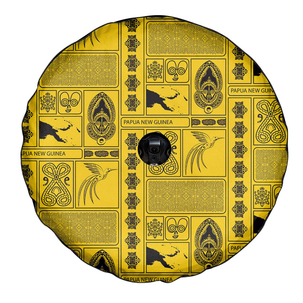 Papua New Guinea Heritage Motif Spare Tire Cover Yellow Version