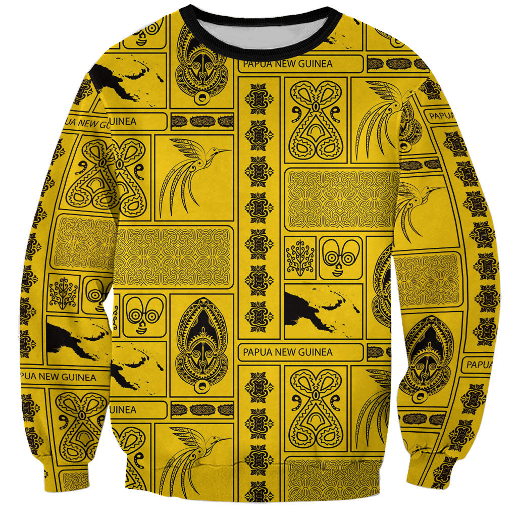 Papua New Guinea Heritage Motif Sweatshirt Yellow Version