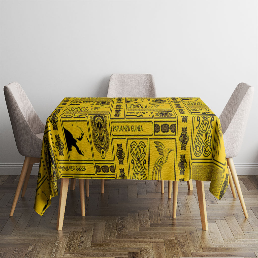 Papua New Guinea Heritage Motif Tablecloth Yellow Version