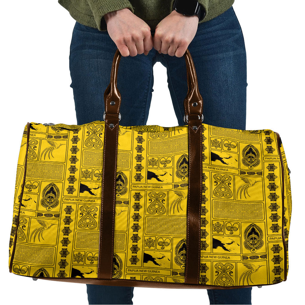 Papua New Guinea Heritage Motif Travel Bag Yellow Version