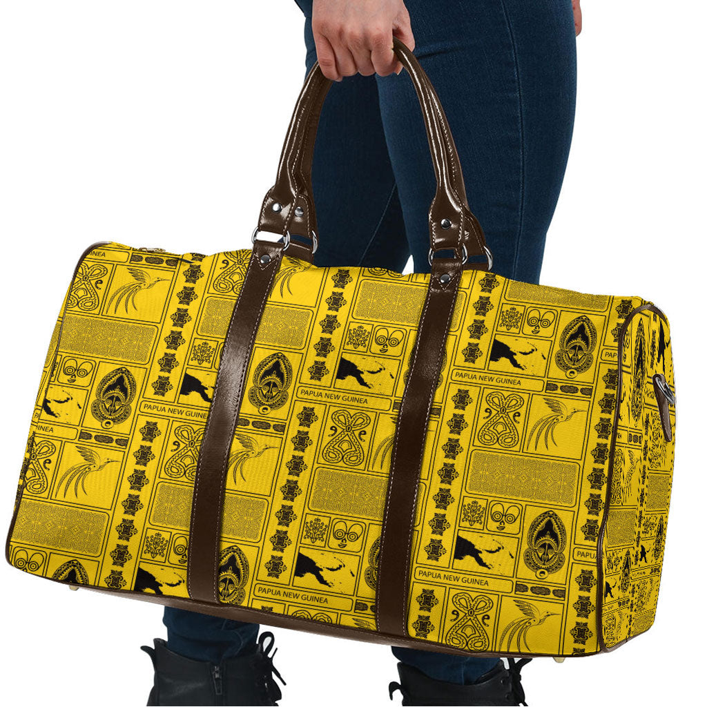 Papua New Guinea Heritage Motif Travel Bag Yellow Version