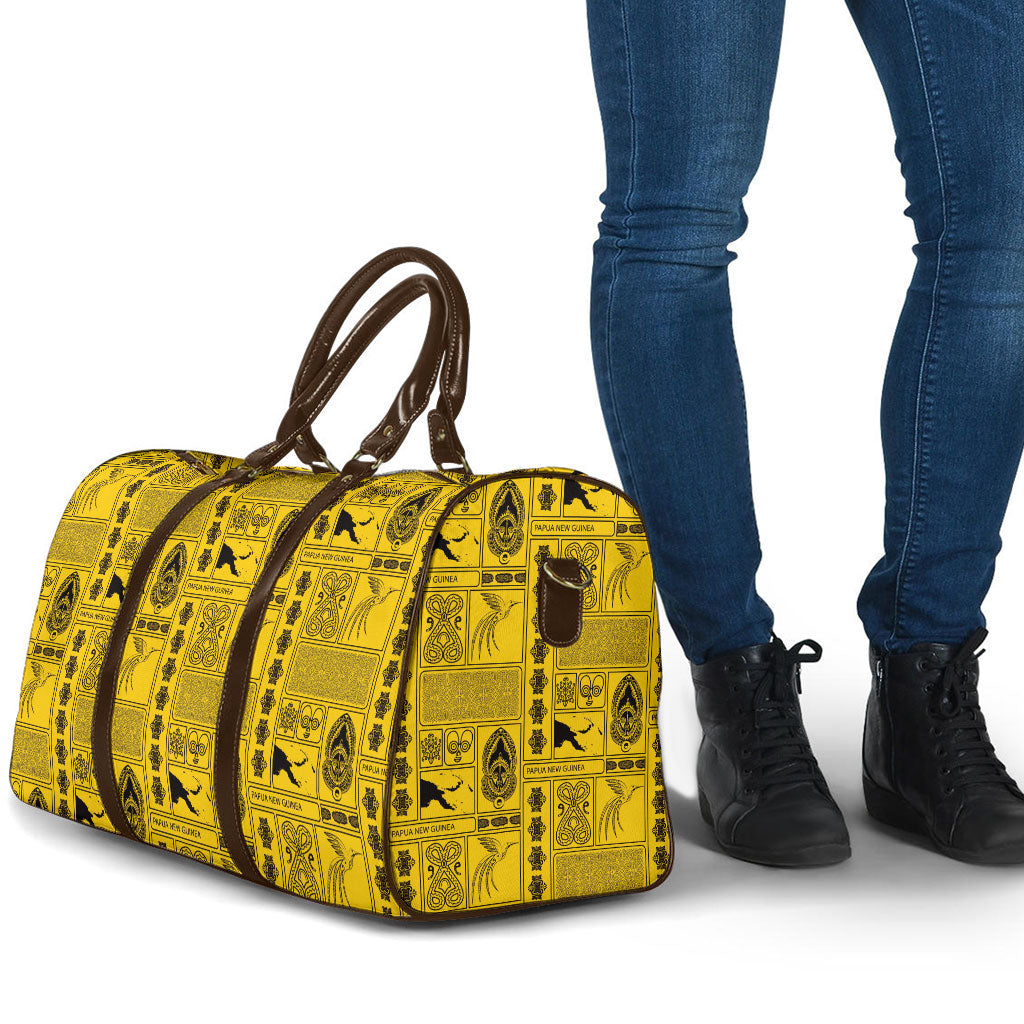 Papua New Guinea Heritage Motif Travel Bag Yellow Version