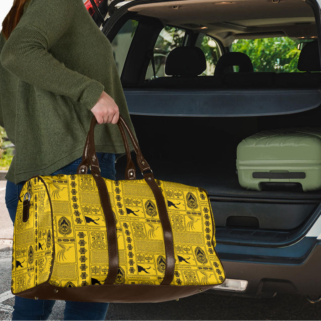 Papua New Guinea Heritage Motif Travel Bag Yellow Version