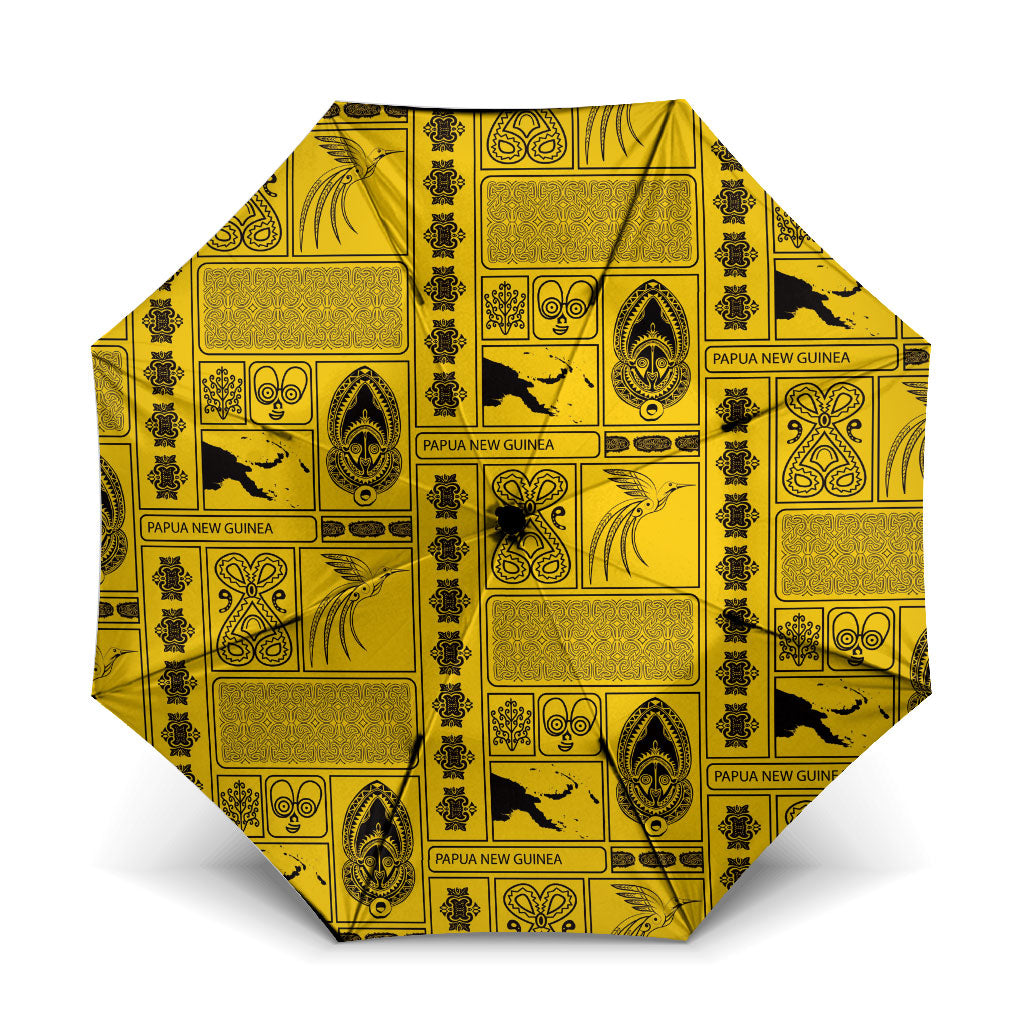 Papua New Guinea Heritage Motif Umbrella Yellow Version