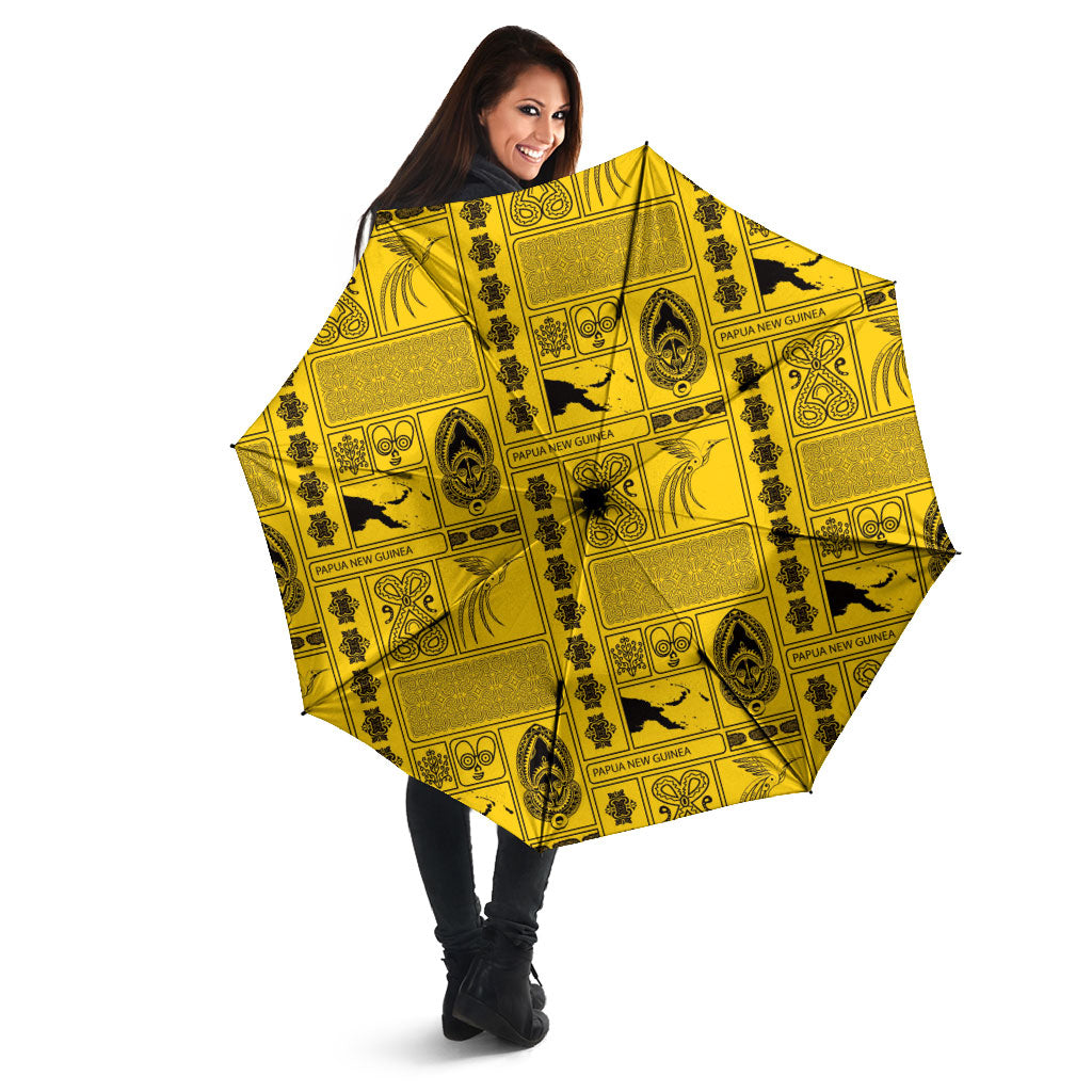 Papua New Guinea Heritage Motif Umbrella Yellow Version
