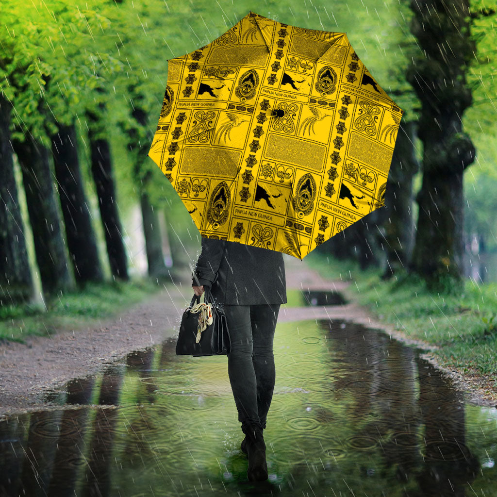 Papua New Guinea Heritage Motif Umbrella Yellow Version