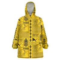Papua New Guinea Heritage Motif Wearable Blanket Hoodie Yellow Version