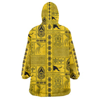 Papua New Guinea Heritage Motif Wearable Blanket Hoodie Yellow Version