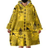 Papua New Guinea Heritage Motif Wearable Blanket Hoodie Yellow Version