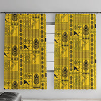 Papua New Guinea Heritage Motif Window Curtain Yellow Version