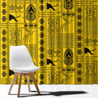 Papua New Guinea Heritage Motif Window Curtain Yellow Version
