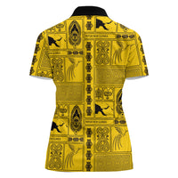 Papua New Guinea Heritage Motif Women Polo Shirt Yellow Version