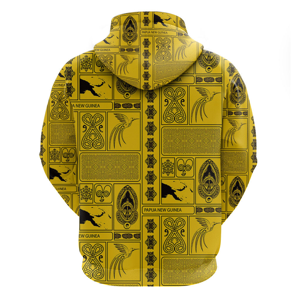 Papua New Guinea Heritage Motif Zip Hoodie Yellow Version