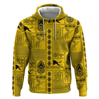 Papua New Guinea Heritage Motif Zip Hoodie Yellow Version