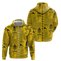 Papua New Guinea Heritage Motif Zip Hoodie Yellow Version