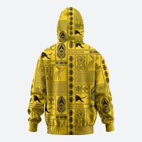 Papua New Guinea Heritage Motif Zip Hoodie Yellow Version