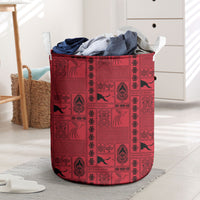 Papua New Guinea Heritage Motif Laundry Basket Red Version