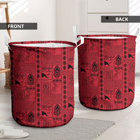 Papua New Guinea Heritage Motif Laundry Basket Red Version