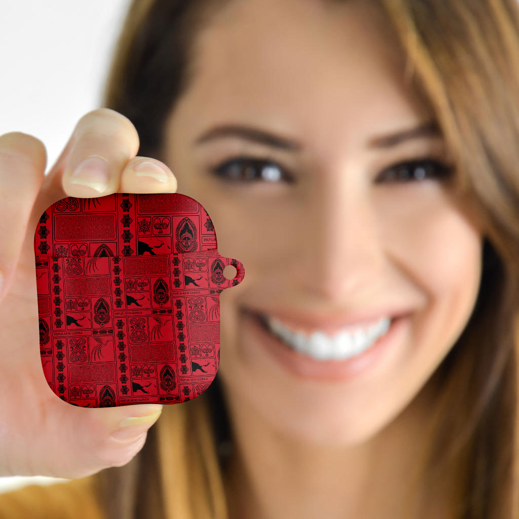 Papua New Guinea Heritage Motif AirPods Case Red Version