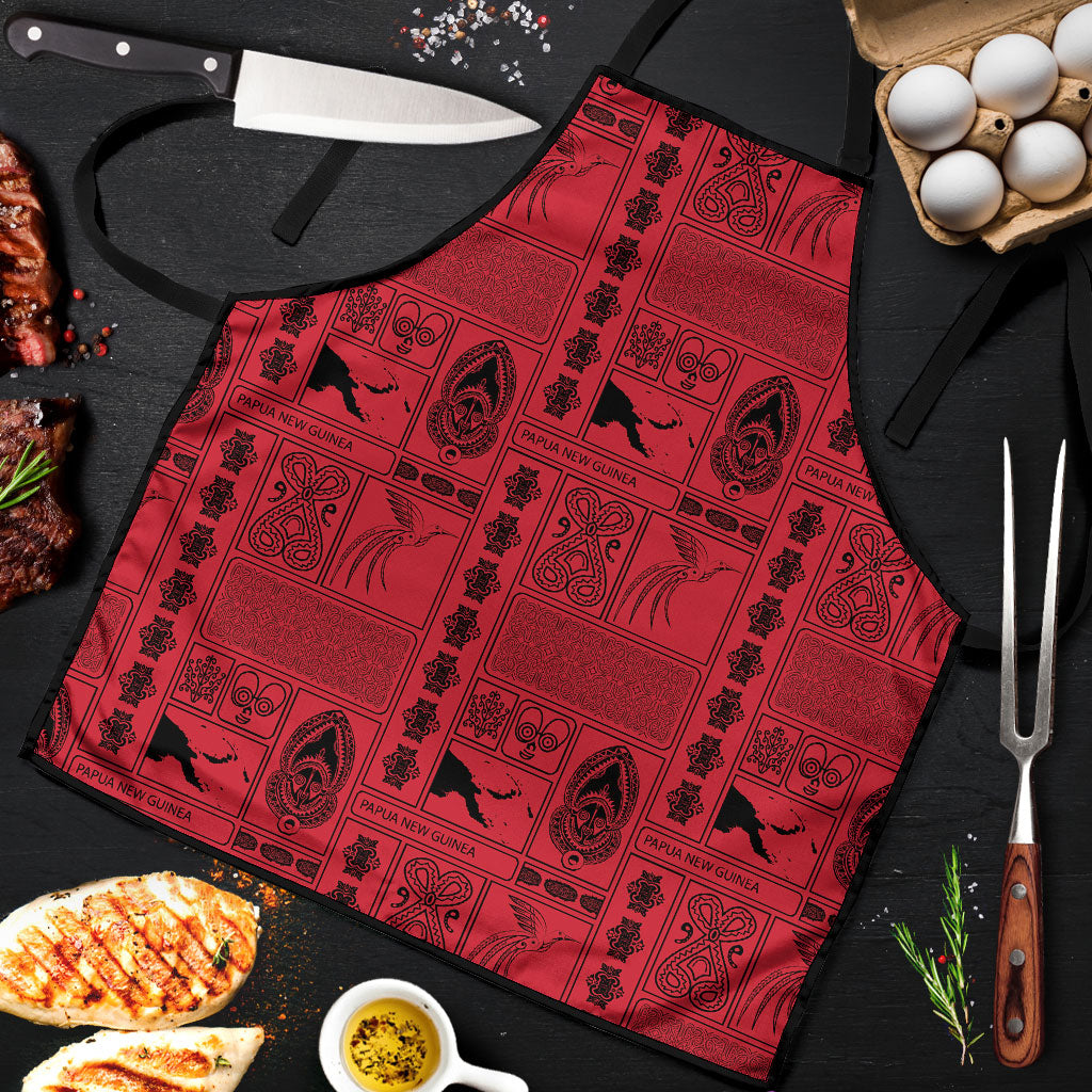 Papua New Guinea Heritage Motif Apron Red Version