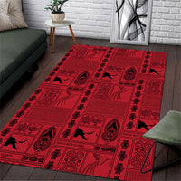 Papua New Guinea Heritage Motif Area Rug Red Version