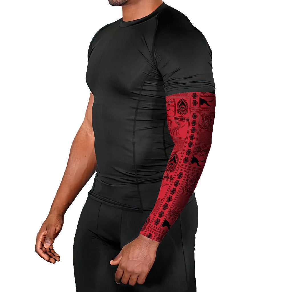 Papua New Guinea Heritage Motif Arm Sleeves Red Version