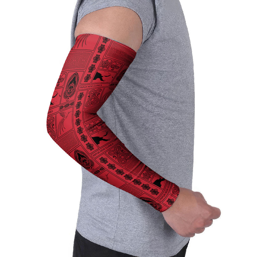 Papua New Guinea Heritage Motif Arm Sleeves Red Version