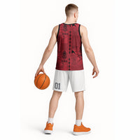 Papua New Guinea Heritage Motif Basketball Jersey Red Version