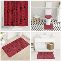 Papua New Guinea Heritage Motif Bathroom Set Red Version