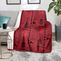 Papua New Guinea Heritage Motif Blanket Red Version