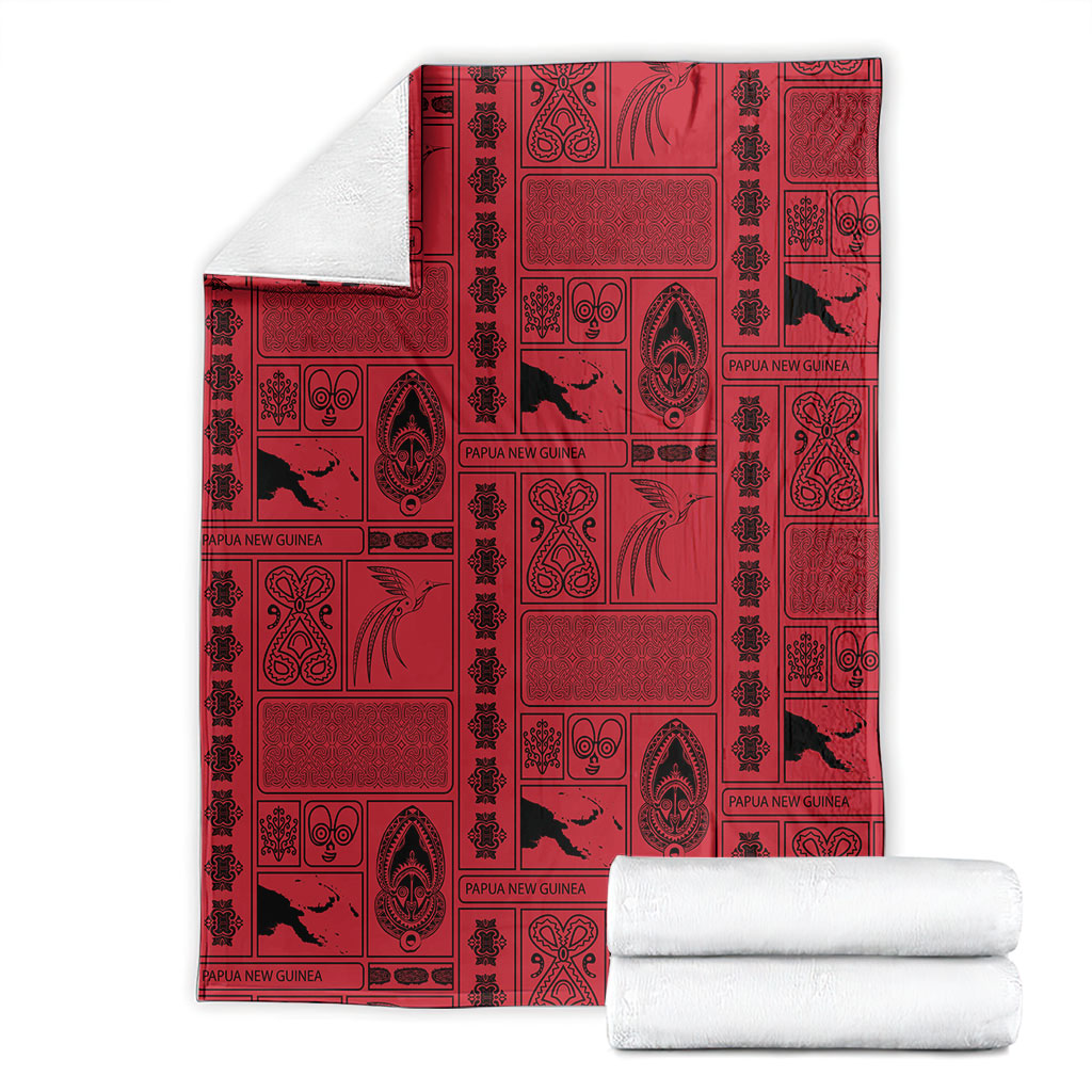 Papua New Guinea Heritage Motif Blanket Red Version