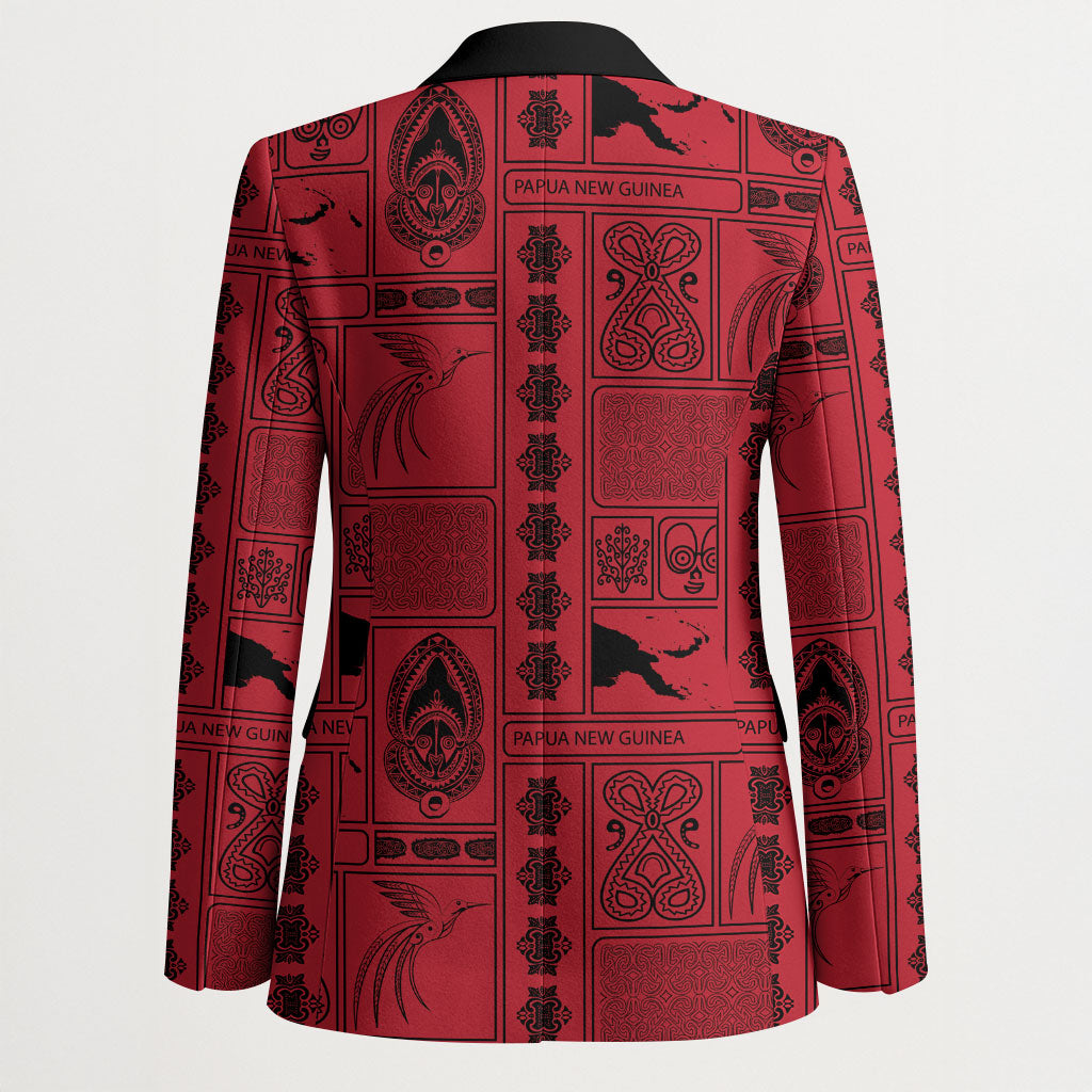 Papua New Guinea Heritage Motif Blazer Red Version