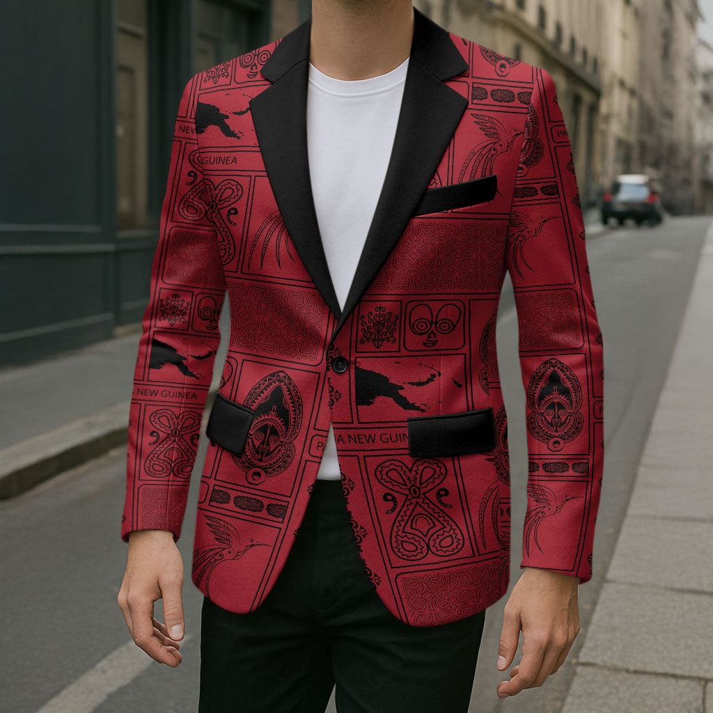 Papua New Guinea Heritage Motif Blazer Red Version