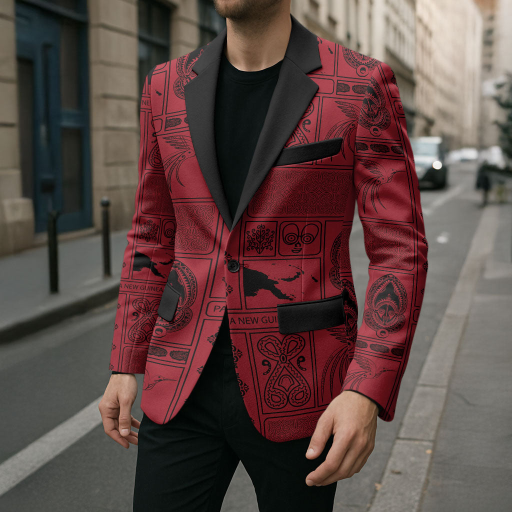 Papua New Guinea Heritage Motif Blazer Red Version