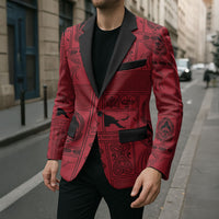 Papua New Guinea Heritage Motif Blazer Red Version