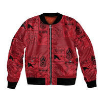 Papua New Guinea Heritage Motif Bomber Jacket Red Version