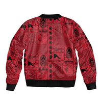 Papua New Guinea Heritage Motif Bomber Jacket Red Version