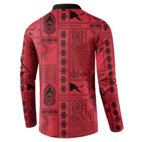 Papua New Guinea Heritage Motif Button Sweatshirt Red Version