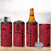 Papua New Guinea Heritage Motif 4 in 1 Can Cooler Tumbler Red Version
