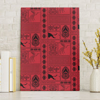 Papua New Guinea Heritage Motif Canvas Wall Art Red Version