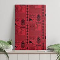 Papua New Guinea Heritage Motif Canvas Wall Art Red Version