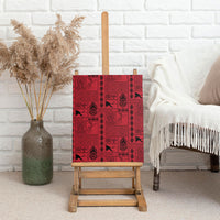 Papua New Guinea Heritage Motif Canvas Wall Art Red Version
