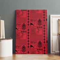 Papua New Guinea Heritage Motif Canvas Wall Art Red Version