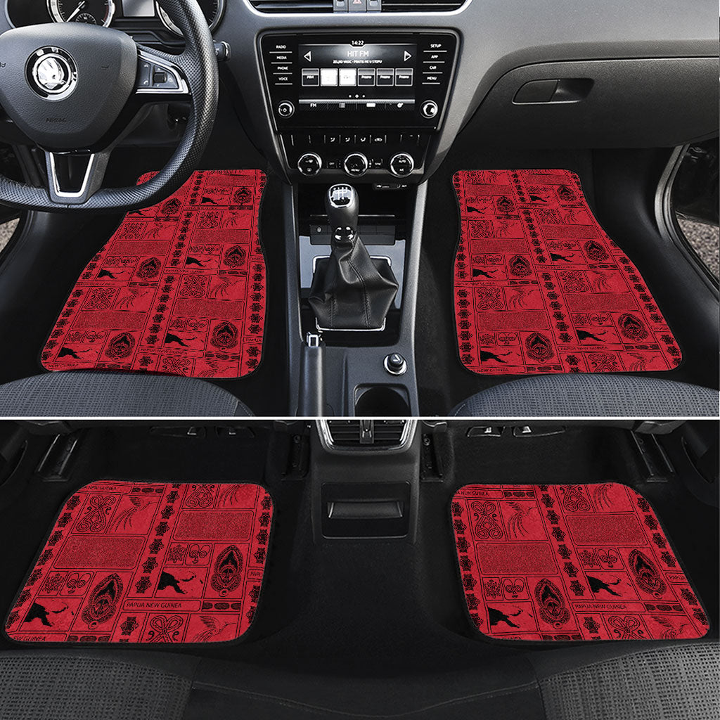 Papua New Guinea Heritage Motif Car Mats Red Version