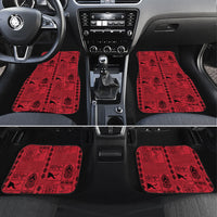 Papua New Guinea Heritage Motif Car Mats Red Version