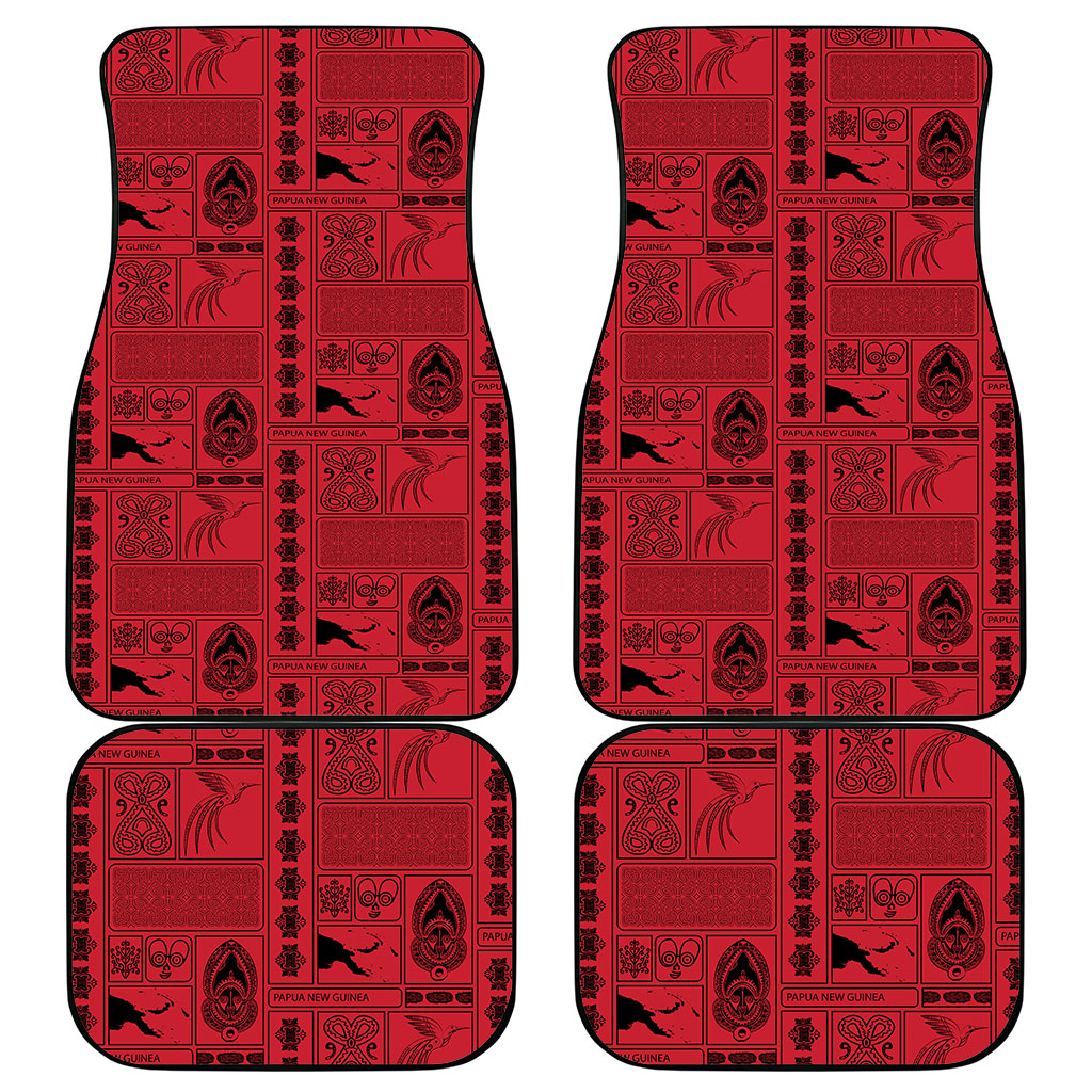 Papua New Guinea Heritage Motif Car Mats Red Version