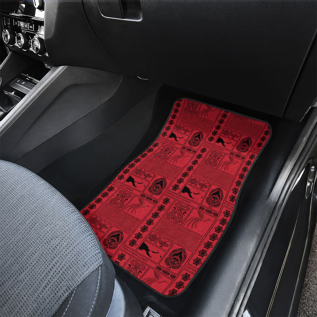 Papua New Guinea Heritage Motif Car Mats Red Version