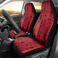 Papua New Guinea Heritage Motif Car Seat Cover Red Version