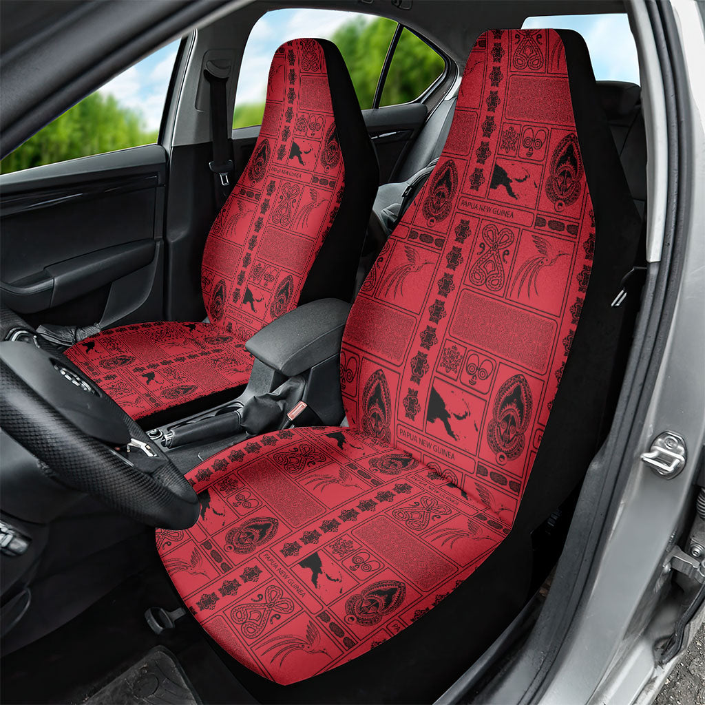Papua New Guinea Heritage Motif Car Seat Cover Red Version