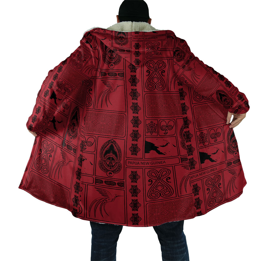 Papua New Guinea Heritage Motif Cloak Red Version